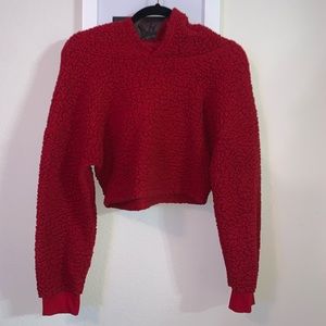 Sherpa crop hoodie
